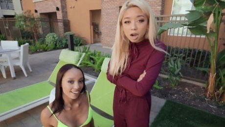 Alexis Tae and Gia Dibella having fun during FFM threesome
