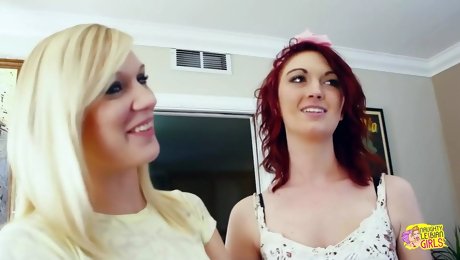 Charming friends decide to kiss each other and experience an unforgettable lesbian threesome